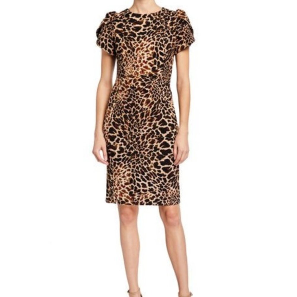 CALVIN KLEIN Leopard Print Dress Size: S